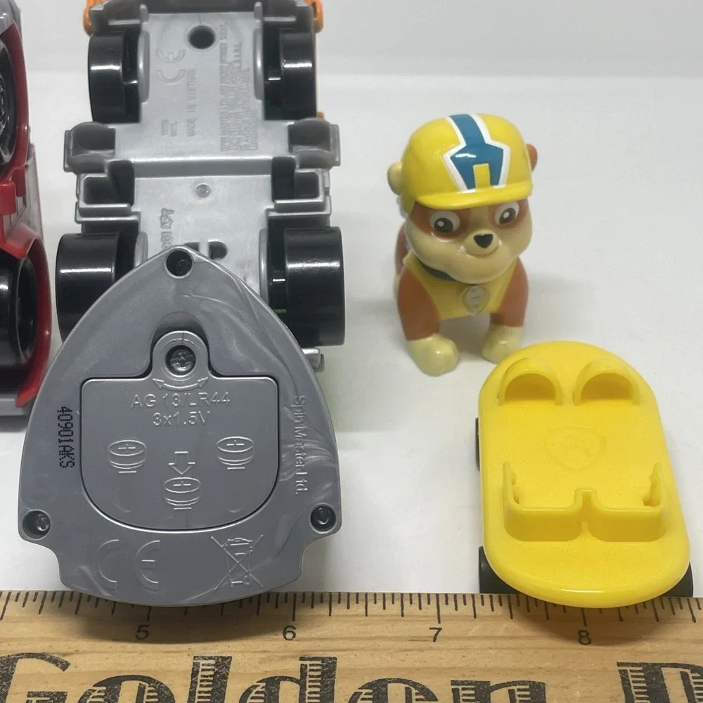 Lot of 3 Spin Master Paw Patrol Vehicles Marshall Rocky‎ Rubble On A SKATE BOARD